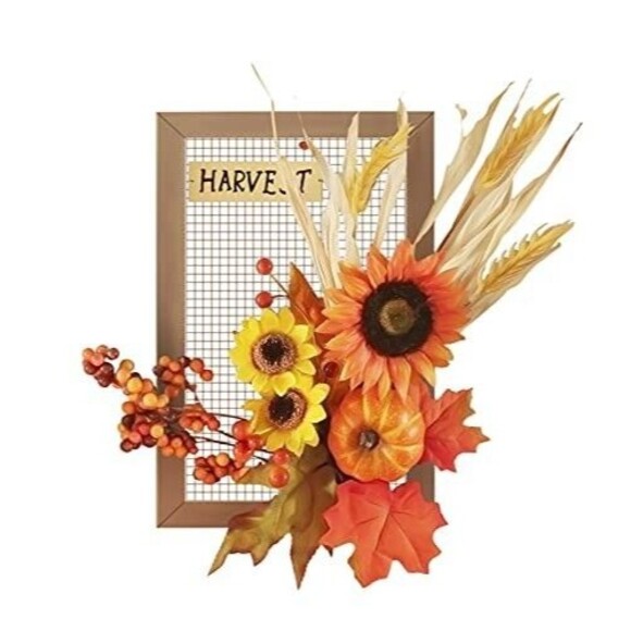 Flower Fall Decorations Home, Rustic Wooden Autumn Wall Decor for Living Room - Picture 1 of 7